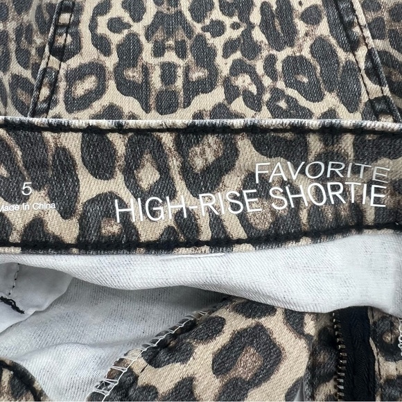 So Brown Tan Cheetah Print High Rise Jean Cut Off Shortie Shorts Size 5 Women’s - Picture 3 of 6